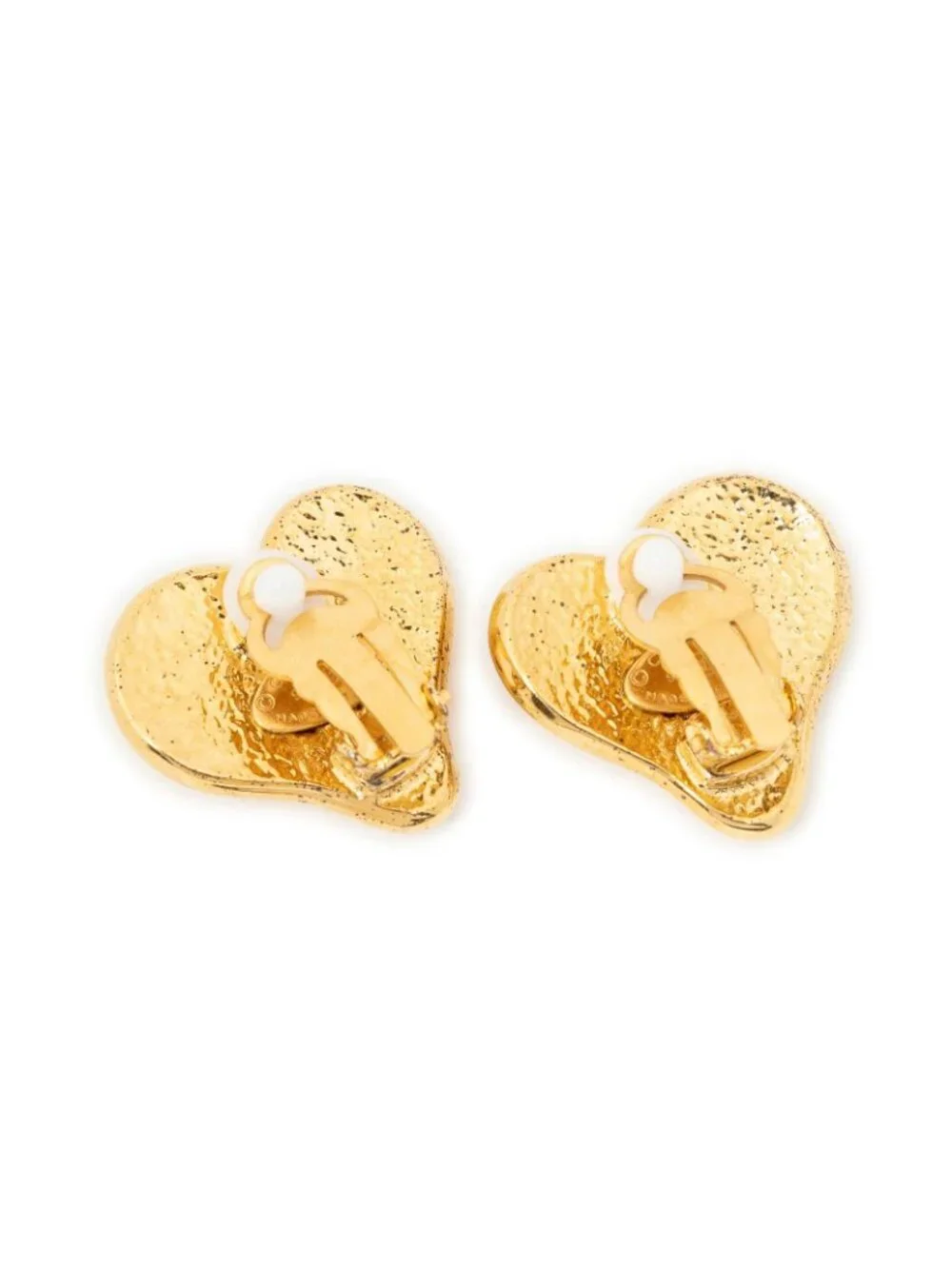 Chanel CC Logo Heart Clip Type Necklace Gold Plated
